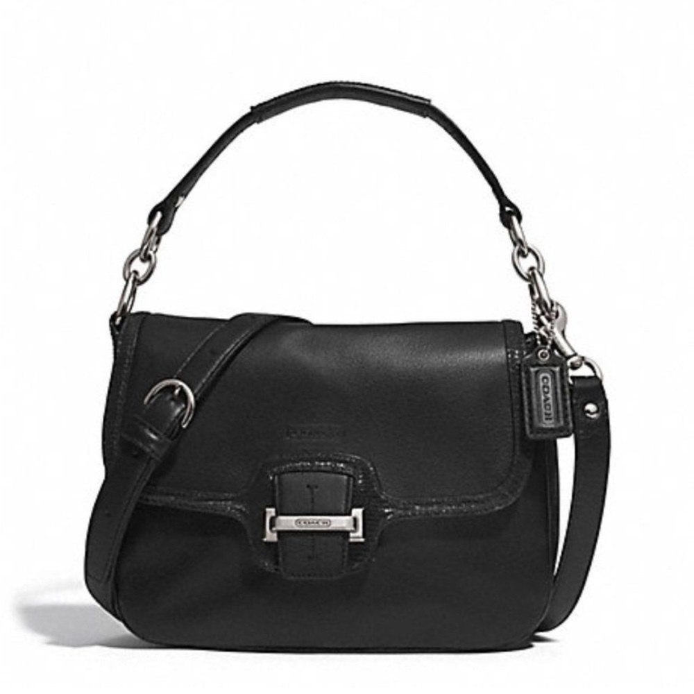 COACH Taylor Leather Crossbody Bag in black N#G1320-F25206 Size-10x7x3in
